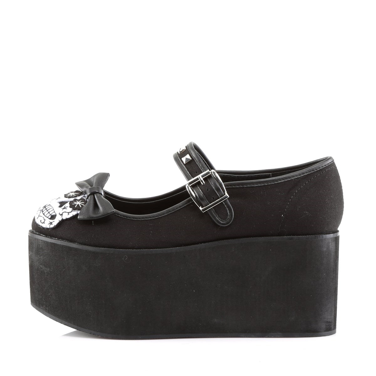 Zapatos Mary Jane Demonia Click-02-3 Lona Mujer Negros | MX-8-GQB