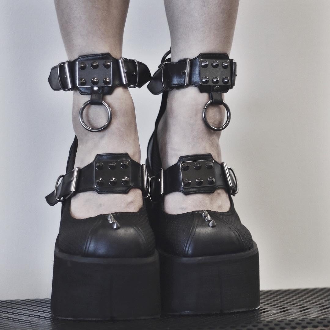 Zapatos Mary Jane Demonia Kera-12 Vegan Cuero Mujer Negros | MX-7-BCT