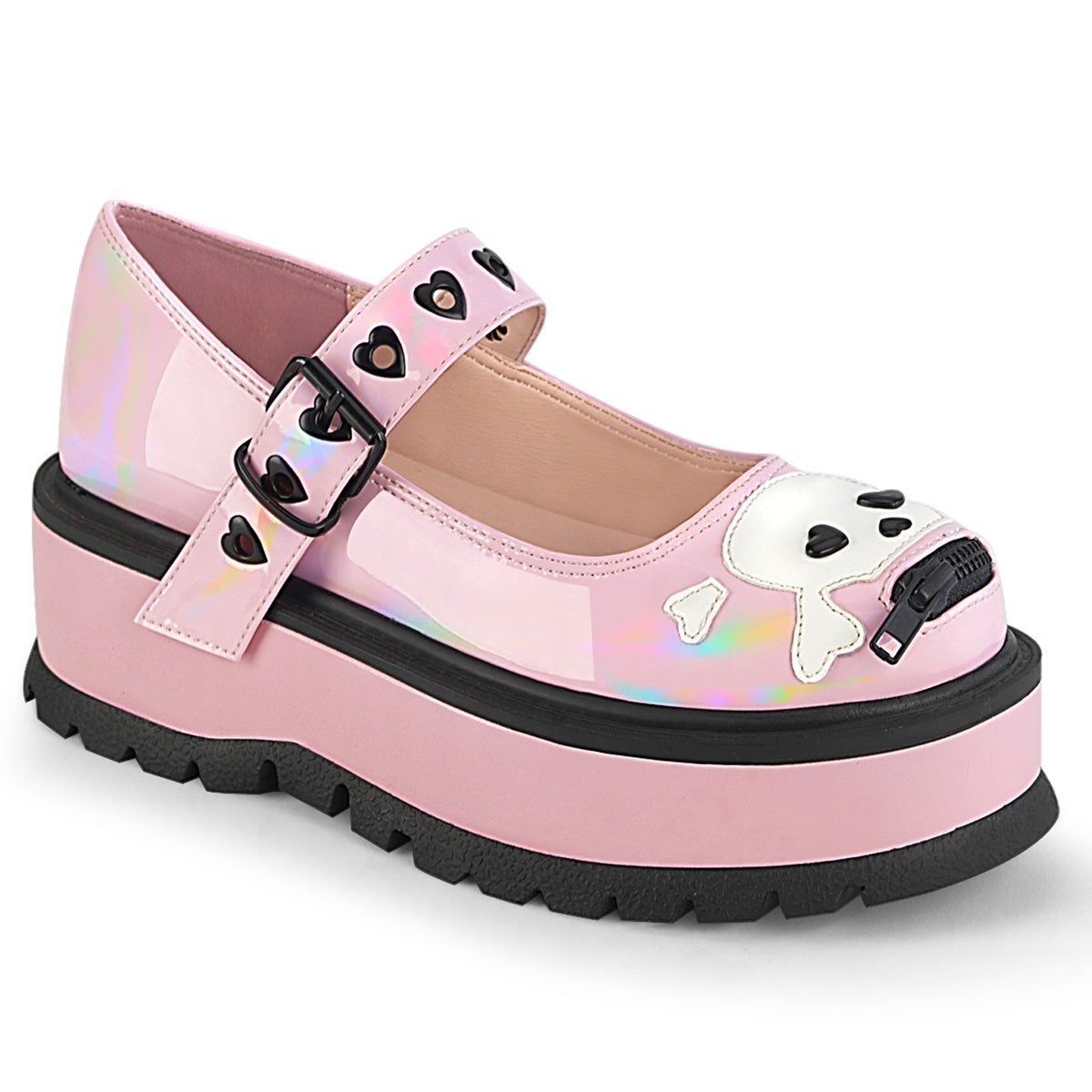 Zapatos Mary Jane Demonia Slacker-27 Hologram Mujer Rosas | MX-2-IBN