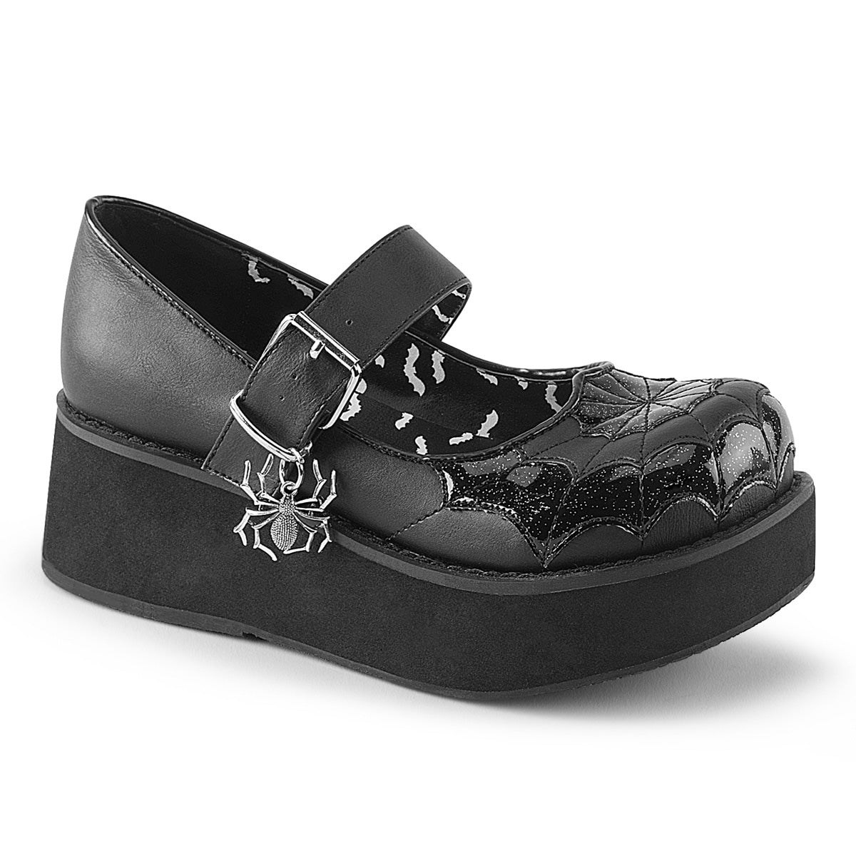 Zapatos Mary Jane Demonia Sprite-05 Vegan Cuero Charol Mujer Negros | MX-5-INR