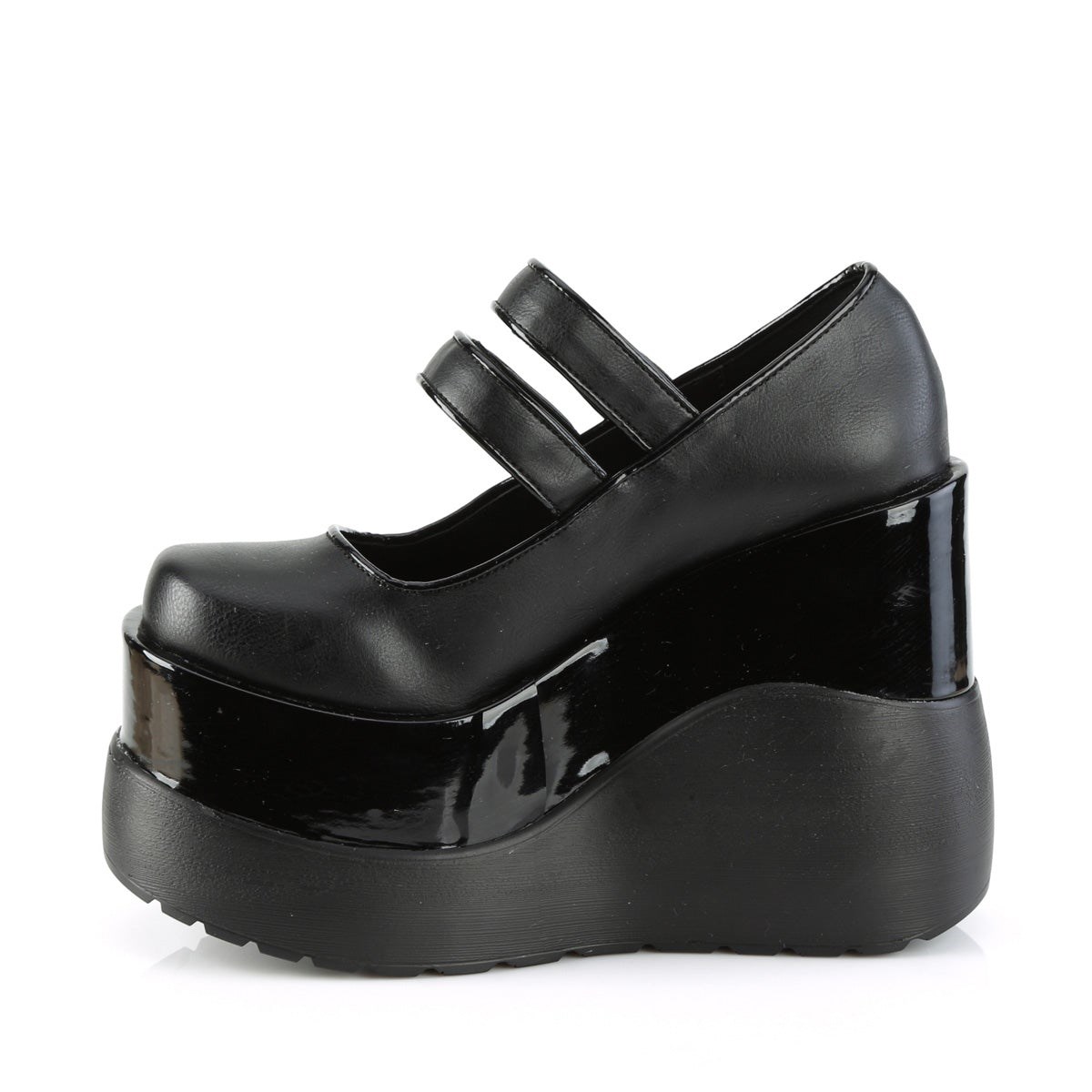 Zapatos Mary Jane Demonia Void-37 Vegan Cuero-Charol Mujer Negros | MX-0-FZA