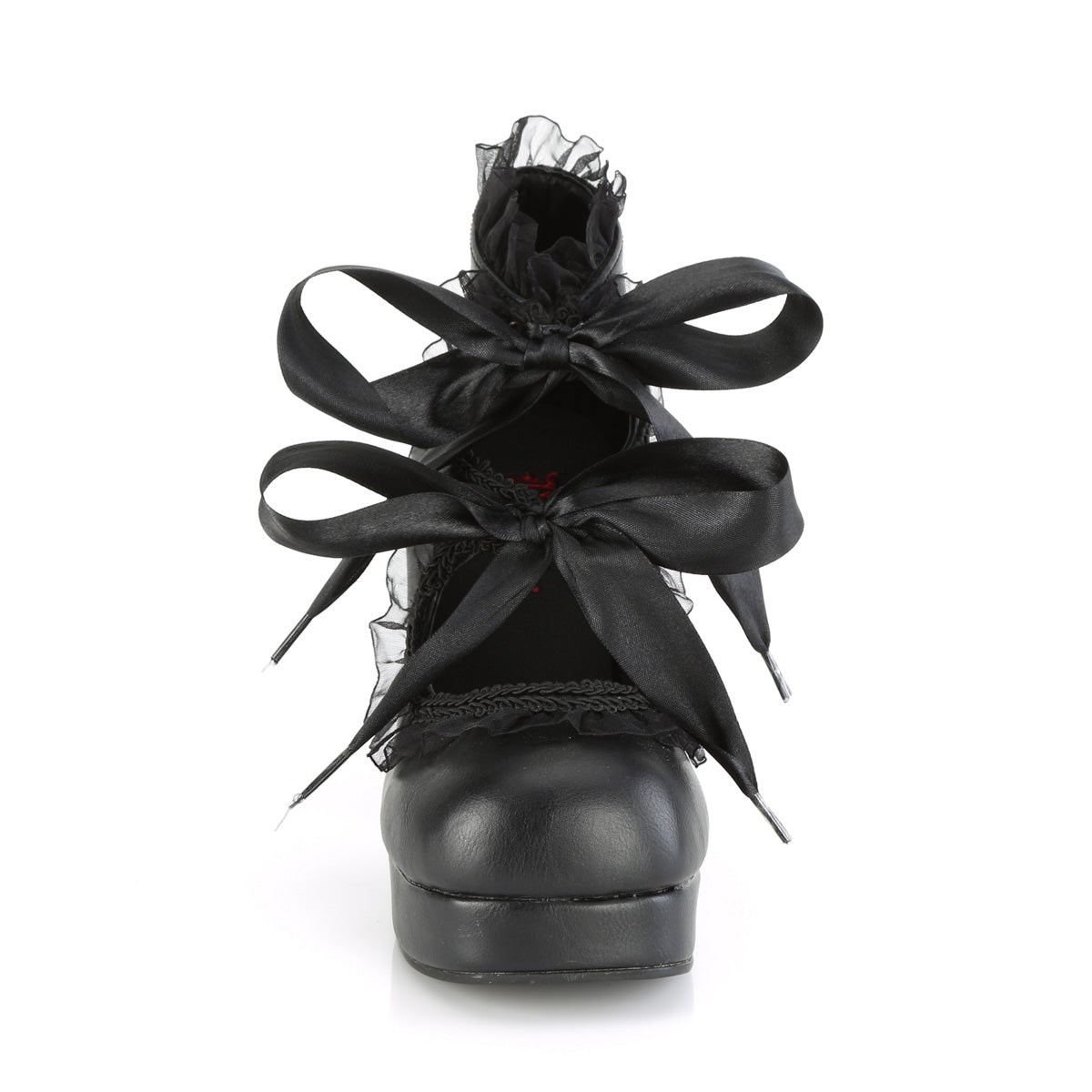 Zapatos Plataforma Demonia Gothika-53 Vegan Cuero Mujer Negros | MX-4-PEI