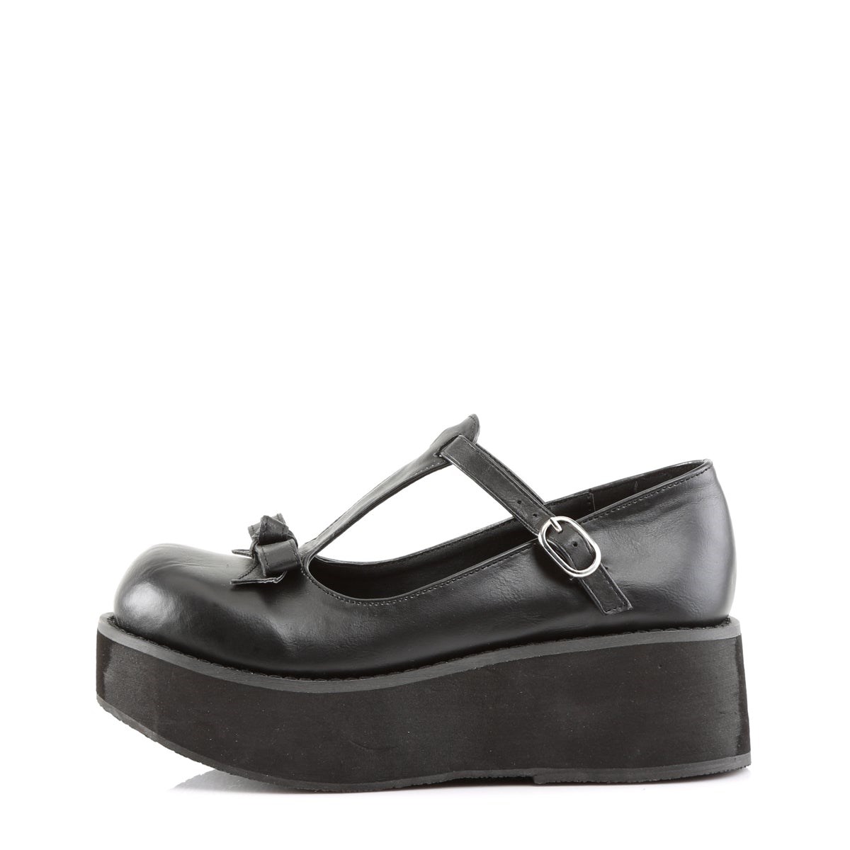 Zapatos Plataforma Demonia Sprite-03 Vegan Cuero Mujer Negros | MX-0-CIV